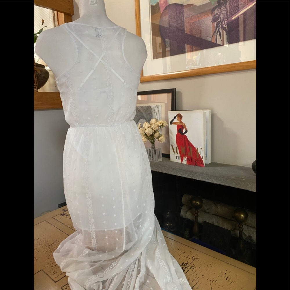 Forever 21 Sheer White Maxi Dress - Picture 3 of 12